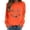 Orange, variant on XFeng Women Crew Neck Long Sleeve Sweatshirt, Rhinestone Jack-O-Lantern Pumpkin Face Graphic Casual Holiday Pullover Top