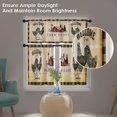 thumbnail image 3 of Rooster Kitchen Curtains Farmhouse Window Curtains Valance and Tier Set 36 Inch, Vintage Chicken Rod Pocket Short Tier Curtain for Bedroom Living Room, Rustic Small Cafe Kitchen Decor, 3 of 6