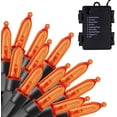 thumbnail image 1 of LED Battery Operated Christmas Lights Mini String Lights, Waterproof Tree Lights with 8 Lighting Modes,Indoor Outdoor Patio Garden Party Wedding Christmas (Orange, 50 count), 1 of 7