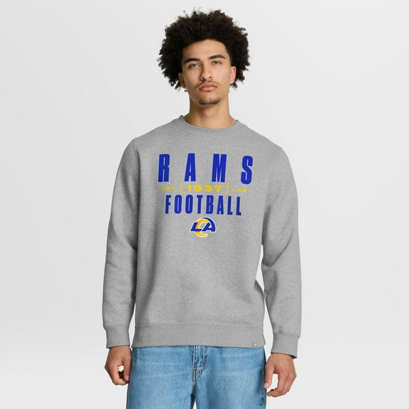 Men's Fanatics Heather Gray Los Angeles Rams Powerful Throw Legacy Pullover Sweatshirt