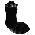 thumbnail image 1 of Ocealan Robe de Danse Ballet Sans Manches pour Filles Enfants Tenue de Danseuse Classique Justaucorps avec Jupe Tutu Noir C TG, 1 of 7