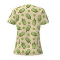 thumbnail image 5 of Wukai Kiwi Ice Cream Casual V-Neck Graphic Tees for Women: Lightweight and Breathable Summer Tops with Stylish Design-Large, 5 of 8
