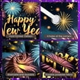 thumbnail image 4 of Fireworks Happy New Year Banner Starry New Year Display Colorful Golden Lettering Festive Backdrop for New Year Party Holiday Celebration Indoor Decoration, 4 of 9