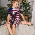 thumbnail image 4 of Fotbe USA Eagle with Spread Wings Pijama Estampada de 2 Piezas para Niños – Ropa de Dormir de Manga Corta Cómoda para Niños y Niñas, Camiseta y Shorts de Algodón-XX-Large, 4 of 6