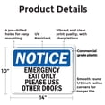 thumbnail image 2 of (2 Pack) Emergency Exit Only Please Use Other Doors OSHA Notice Sign 14 Inch X 10 Inch Plastic Sign, Weather Resistant, UV Protected for Workplace, Business, and Construction Site, Made, 2 of 8