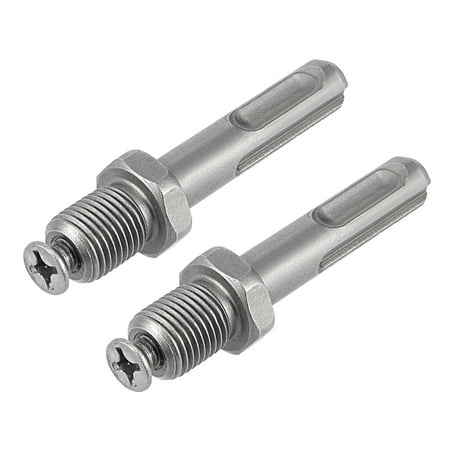 Thread Keyless Chuck - SDS Plus to 1/2-Inch Thread Round Shank Keyless Drill Chuck Adapter 2pcs