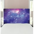 thumbnail image 1 of Outer Space Headboard, Nebula Gas Cloud Dust Spiral Expanse Planet Galaxy System Milky Way Inspired, Upholstered Decorative Metal Bed Headboard with Memory Foam, Twin Size, Navy Purple, by Ambesonne, 1 of 4