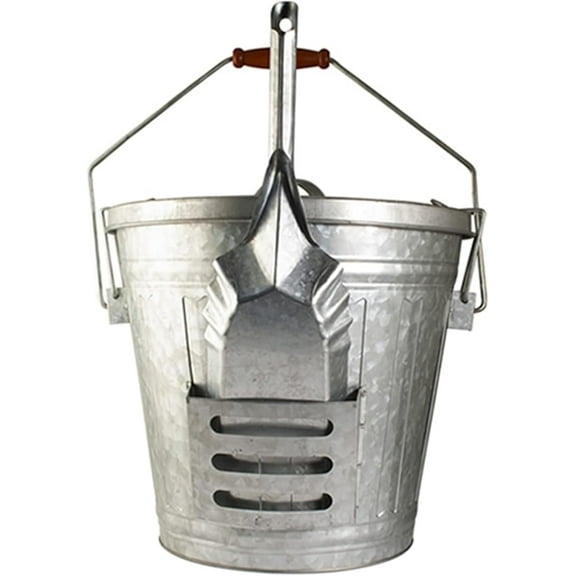 Galvanized Steel Rustic Farmhouse Bird Food and Seed Locking Storage Bucket Bin with Scoop,