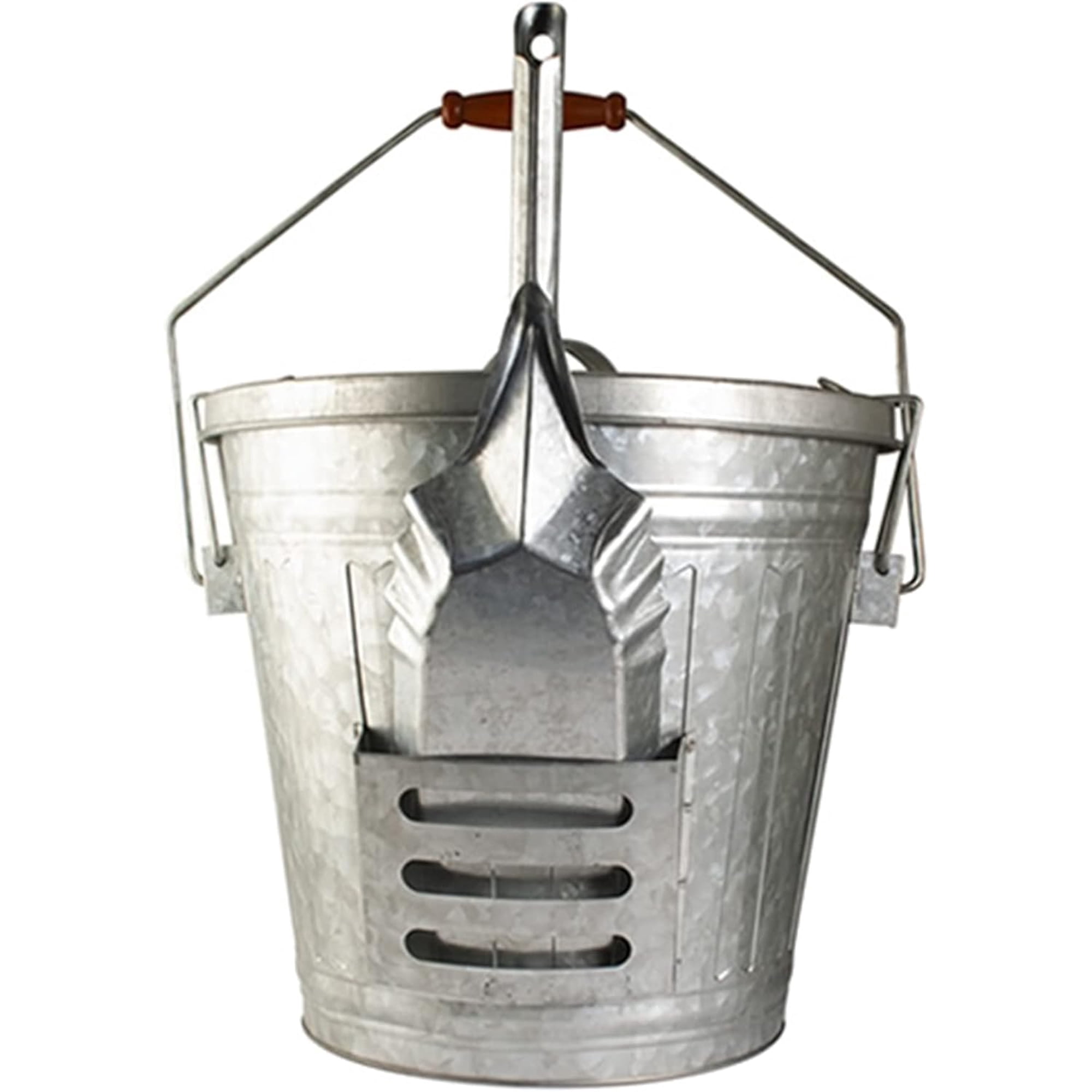 Galvanized Steel Rustic Farmhouse Bird Food and Seed Locking Storage Bucket Bin with Scoop,