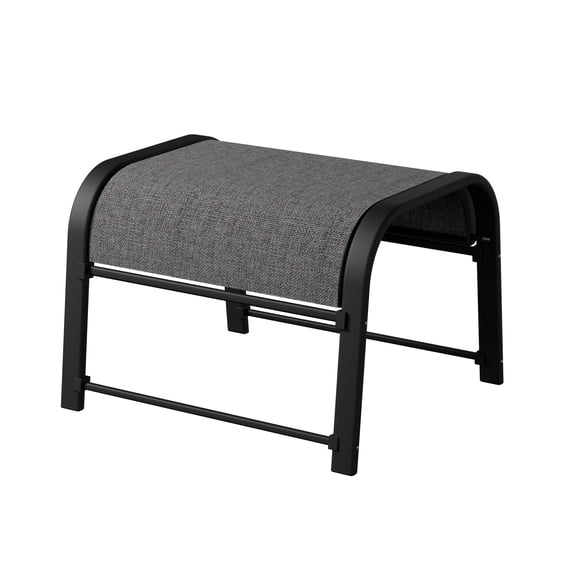 Bylring Outdoor Patio Ottoman Set of 1 With Metal Frame, Textilene Fabric Small Seating, All Weather Foot Stool Stackable Resistant for Outdoor Foot Rest for Furniture Patio Garden Pool(1, black)