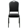 thumbnail image 6 of BizChair 4 Pack Crown Back Stacking Banquet Chair in Black Vinyl - Silver Vein Frame, 6 of 14