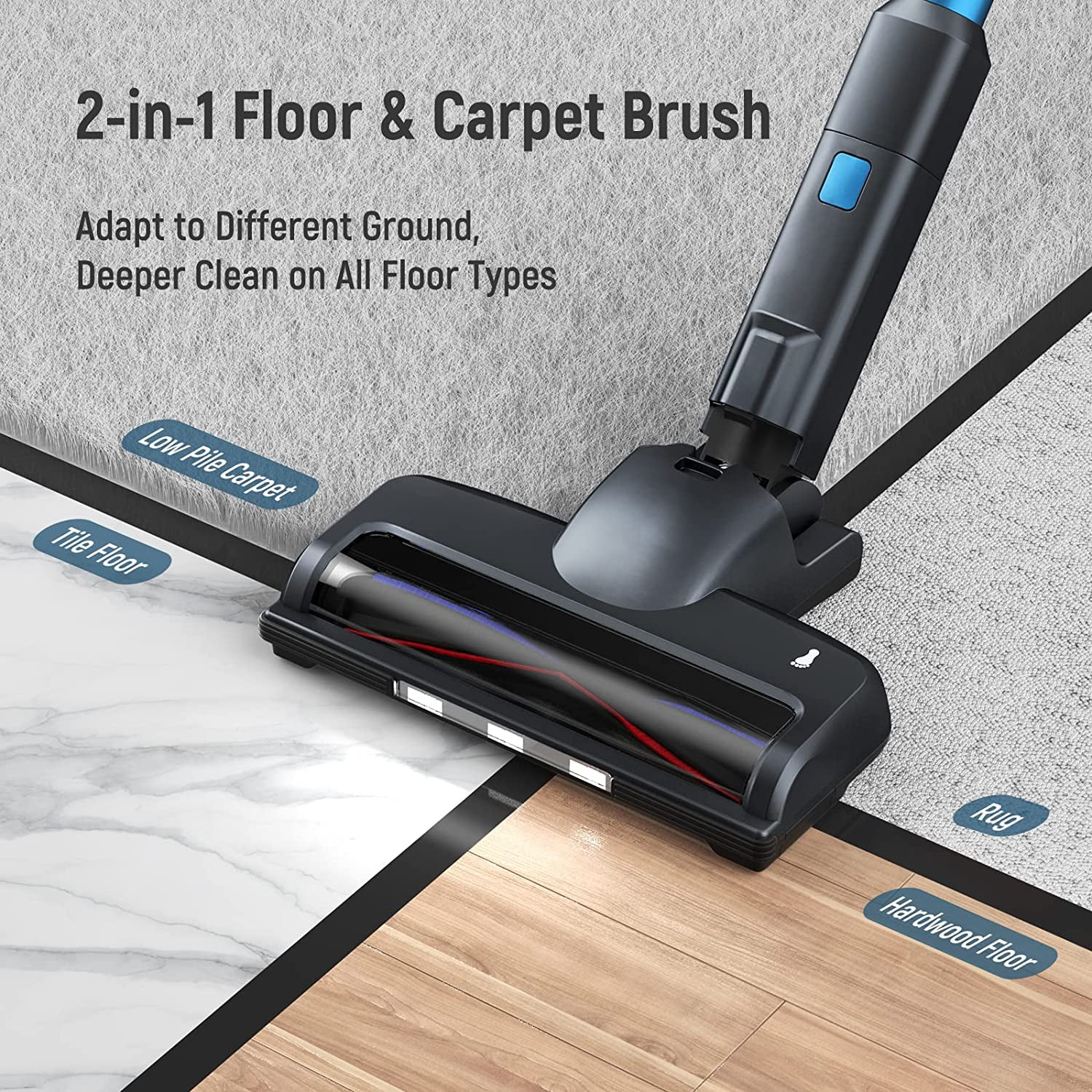 Fabuletta FSV001 Cordless Stick Vacuum Cleaner, Blue, 24Kpa