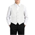 thumbnail image 6 of Odeerbi Toddler Boys Suit Vest V Neck Button Waistcoat with 3 Pockets Formal Dress Vest for Wedding Party, 6 of 9