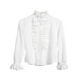 thumbnail image 4 of Victorian Womens Long Sleeves Tops High Neck Frilly Ruffle Shirt Blouse, 4 of 6