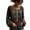 Orange, variant on Women's Halloween Boho Bell Sleeve Blouse Floral Skeleton Ribcage Skull Print Gothic Crewneck Long Sleeve Top Spooky Season Fall Party Shirt Retro Horror Costume Casual Graphic Top