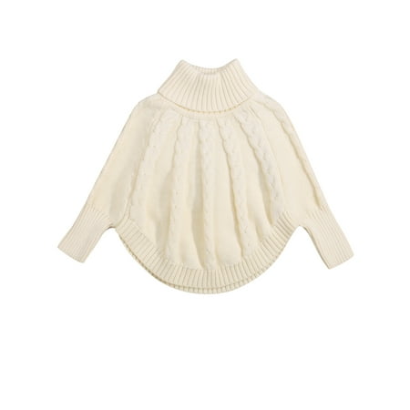 

LisenraIn Toddler Baby Girl Autumn Winter Sweater Cloak Long Batwing Sleeves Knitted Pullover Dress Outwear