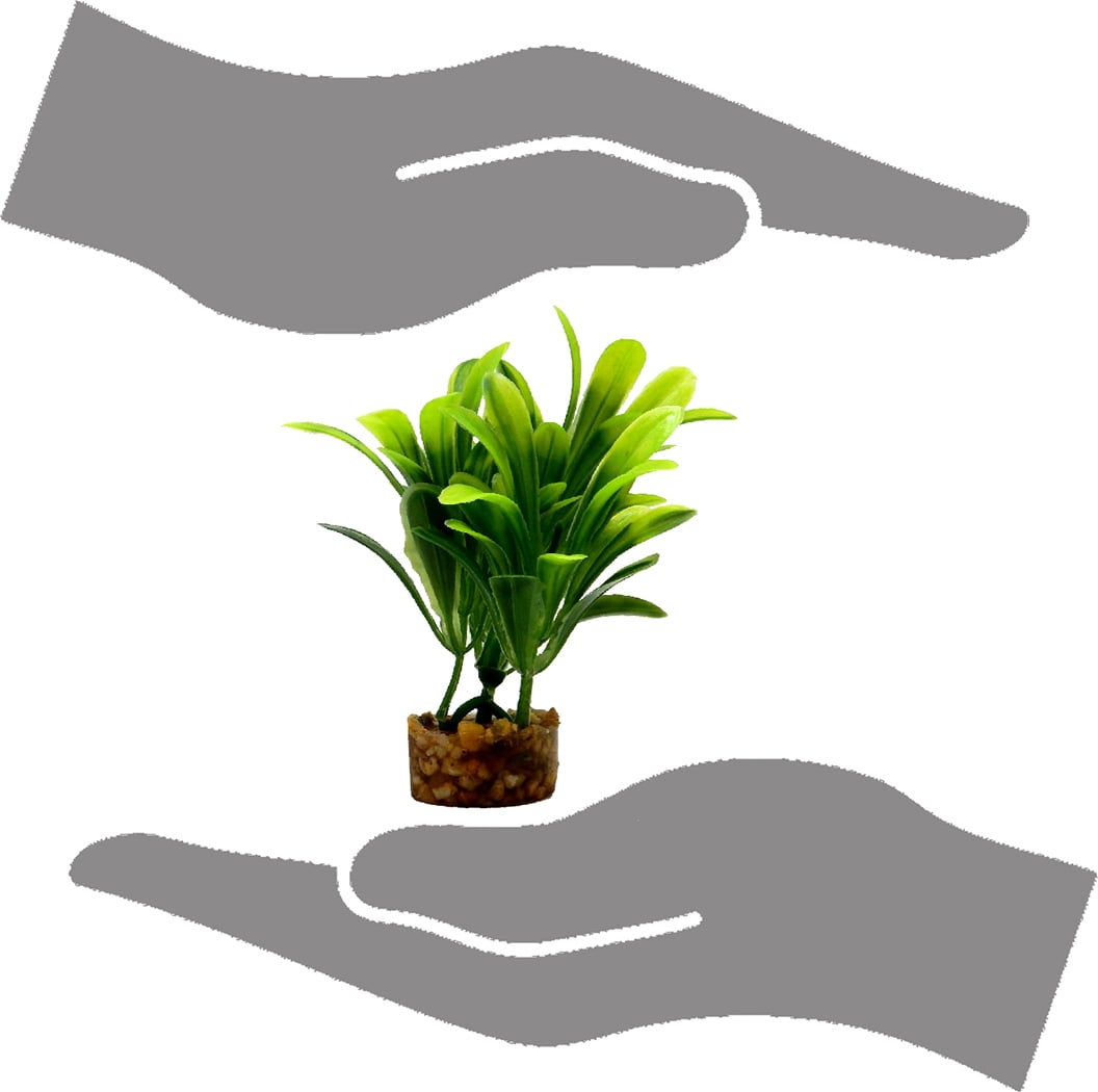 (6 pack) Aqua Culture Value Aquarium Plant Decoration - Green