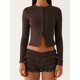 thumbnail image 5 of Blusas de Larga para Mujer, Cárdigan Ligero de Otoño, Camisetas para Salir, Blusas Acanaladas con Botones, Lindas y A Café XL, 5 of 10
