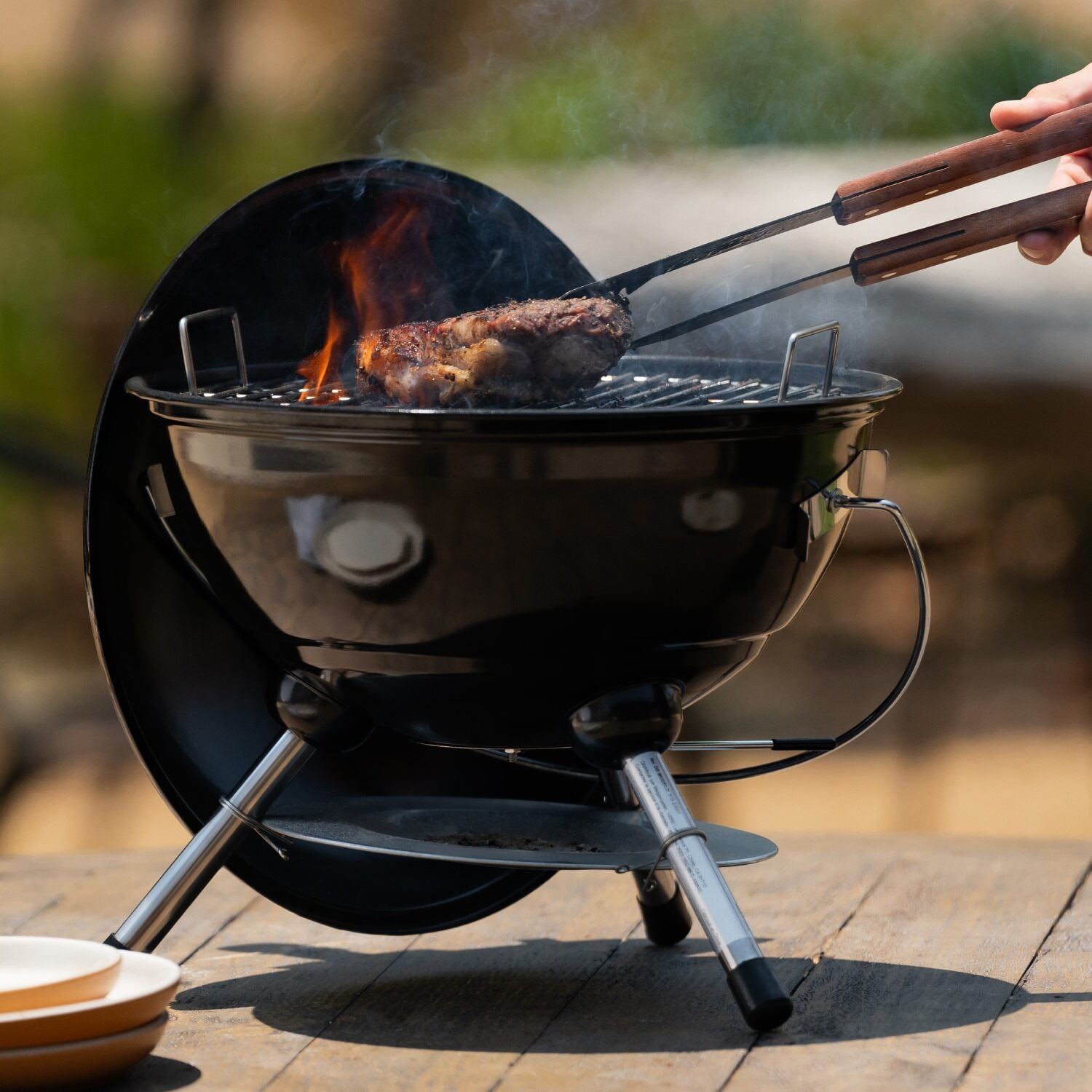 Megamaster – 14.5" Portable Charcoal Barbecue Grill with Adjustable Air Vent, 141 SQ. In Cooking Area, Table Top Grill for Camping, Outdoor Cooking, Patios, and More - 810-23001