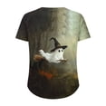 thumbnail image 5 of Plus Size Women's Halloween Ghost Printed T-Shirt Summer Fall Crewneck Short Sleeve Graphic Tee Tops M-5XL, 5 of 6