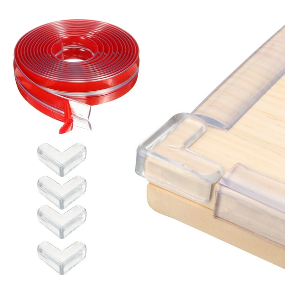 Edge Protector, 13.1ft (4M) x 0.8" (20MM) Clear Furniture Corner Guard Strong Adhesive Proofing Edge Safety Bumpers with 4 Corners Guards for Table Cabinets