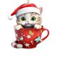 thumbnail image 1 of CAIROYAR Adorno navideño de gato, adorno navideño de gato acrílico 2D, adorno navideño para árbol de Navidad, adorno navideño colgante con forma de gato de dibujos animados, decoración navideña para a, 1 of 7