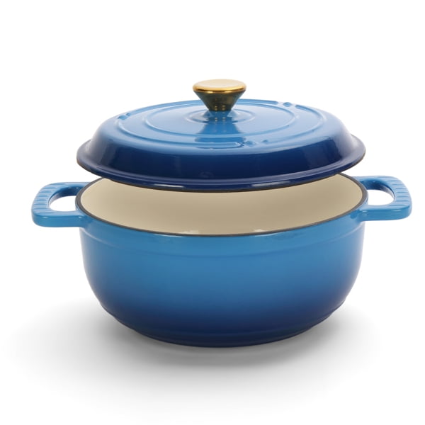 5QT Enameled Cast Iron Dutch Oven - 12LB Thickened Cast Iron, Non-Stick Interior with Heat-Resistant Handles, Oven/Gas/Induction Compatible