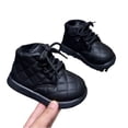 thumbnail image 5 of Bnwani Fleece Lined Boots for Toddler Girls Non-Slip Cold Weather Lace Up Warm Ankle Boots Black 24, 5 of 8