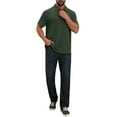 thumbnail image 2 of CAMISA POLO DE NEGOCIOS DE MANGA CORTA CON BOTONES Y COLLAR PARA HOMBRE EN TEXTURA JACQUARD VERDE, 2 of 6