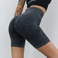 thumbnail image 5 of Womens Bermuda Shorts Water Washed Scrub Pants Seamless Peach Lifting Jogging Fitness Yoga Pants Loose High Waisted Short S-L, 5 of 5