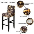 thumbnail image 2 of Printed Bar Stool Cover,2/4/6 pcs Stretch Pub Counter Stool Slipcover Removable Washable Anti-Dust Spandex Height Side Chair Cover for Dining Room Kitchen Bar Cafe-6-G, 2 of 7