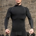 thumbnail image 3 of VSSSJ Mens Muscle Shirt Lightweight Workout Fitness Slim Fit Long Sleeve Stand Collar Breathable Running Training Gym Athletic Tops Dark Gray XL, 3 of 8