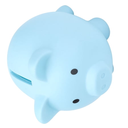 Suodoka Blue Piggy Bank Rugged Durable Vinyl Cartoon Animal Pig Coin Cash Money Jar For Boys Girls Toddlers Adults Home Decoration Coin Storage Gift Box 3.9 x 3.1 inches / 10 x 8 cm Size