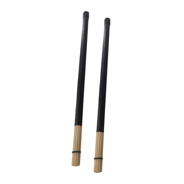 2 uds varillas baquetas cepillos de tambor de madera accesorios de tambor con mango de goma instrumento de percusión baquetas para adultos princ Negro CUTICAT Baquetas