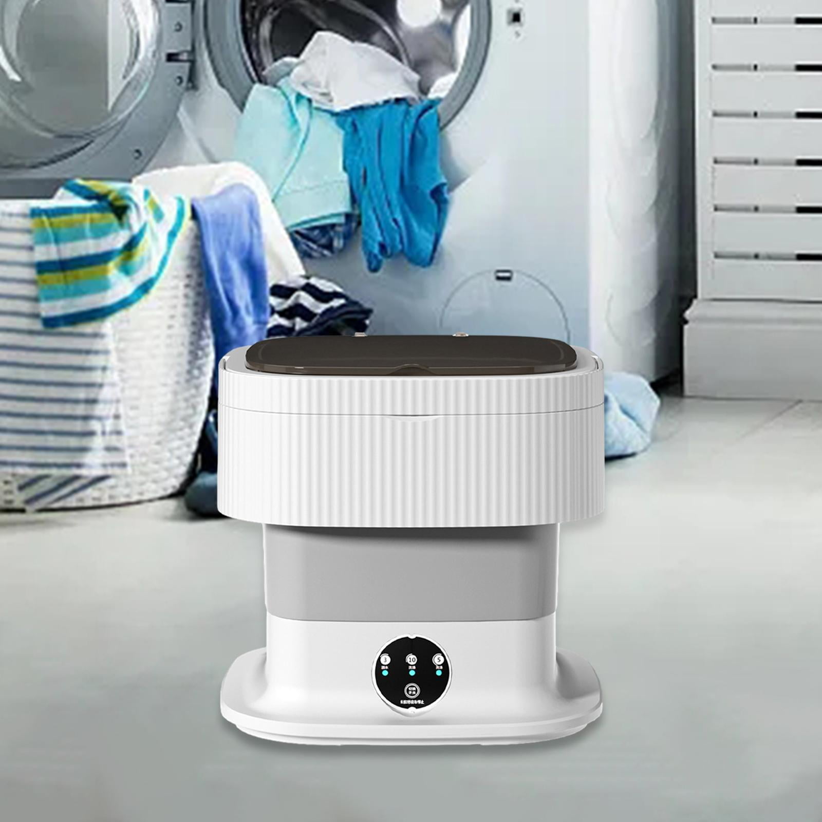 Tongina Comapct Mini Washing Saver 3 Gears Practical Socks Towel Small Clothes Washing Machine Baby Clothes Washing for Hotel Personal RV 60W Gray
