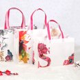 thumbnail image 4 of Bolsa de compras ecológica, reutilizable, no tejida, plegable, con estampado de flores, para cocina, baño y hogar, 4 of 5