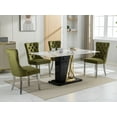 thumbnail image 3 of GAKMCIL Velvet Dining Chair,Comfy Tufted Upholstered Dinner Chair with Chrome Stainless Steel Plating Legs,Nailhead Trimfor amd Back Ring,300lb Load for Dining Room and Kitchen(Set of 2,Olive Green), 3 of 12