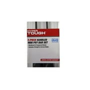 Hyper Tough Mini Handled Steel Pry Bar Set with Straight and Curved Blades