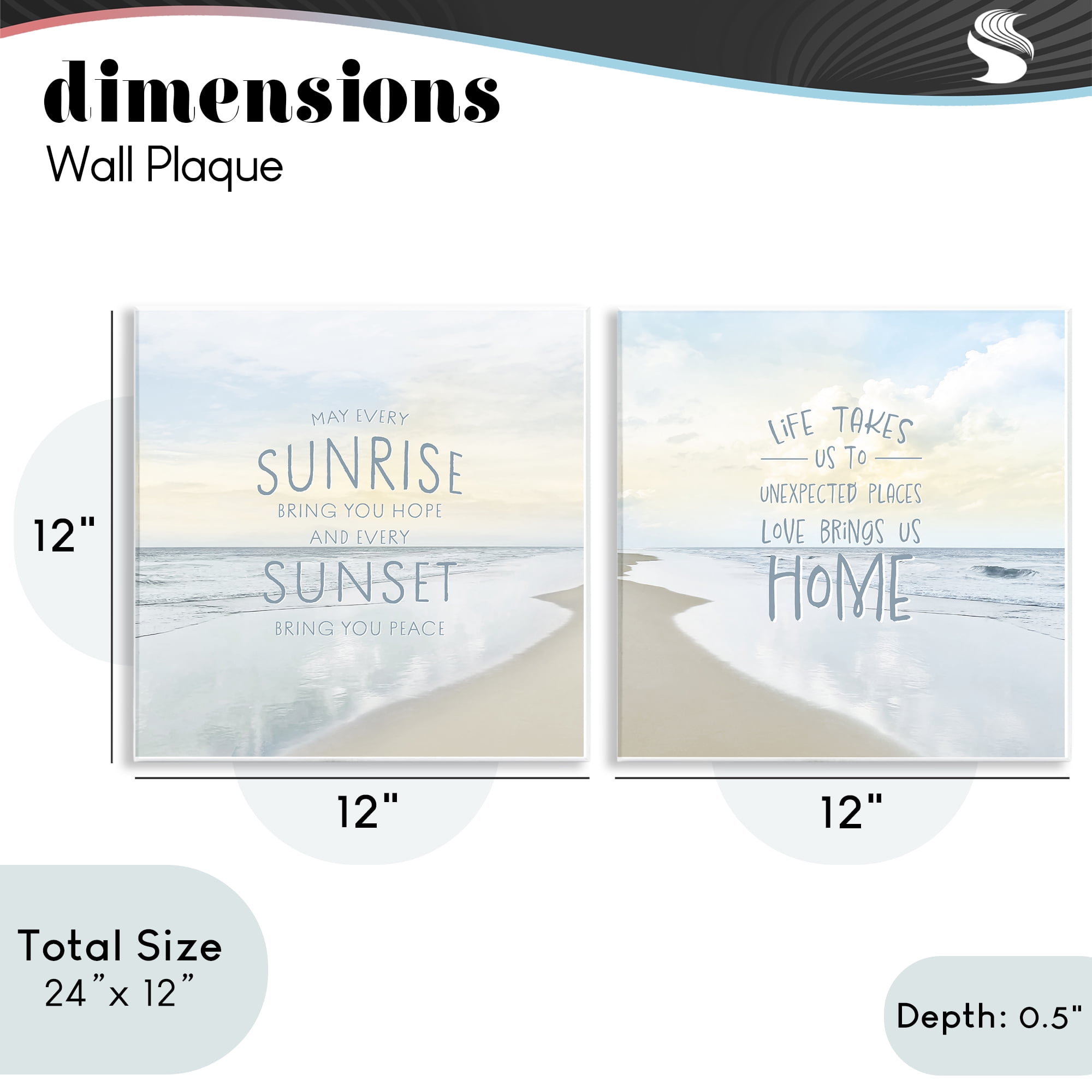 Stupell Industries Beautiful Beach Inspirations 2 Piece Wall Plaque Art Set, design by Natalie Carpentieri