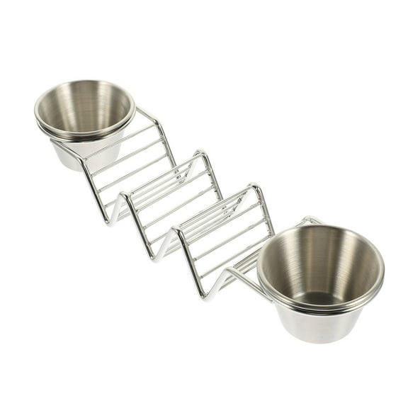Taco Holder Set with Salad Cups & Sauce Cups - Stainless Steel