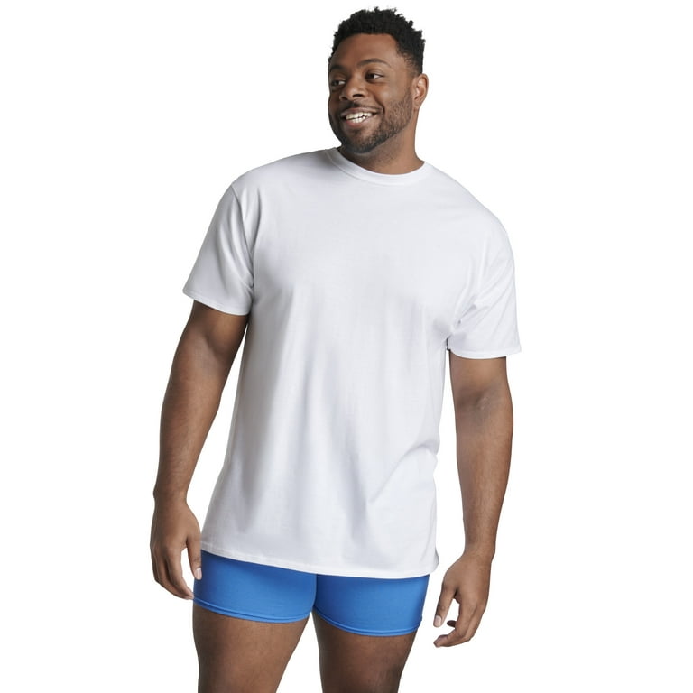 Fruit of the Loom Tall Men s 100 Cotton Crew Undershirts 6 Pack Added Length Walmart