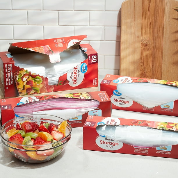 Great Value Zipper Bags, 20 | Sandwich bags for supermarkets