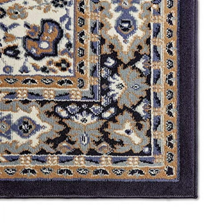 Home Dynamix Premium Sakarya Traditional Medallion Area Rug, Navy