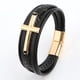 thumbnail image 1 of Pulsera retro para hombre, de cuero, multicapa, tejida a mano, de aleación, con hebilla magnética, pulsera, joyería, 1 of 6