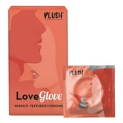 Plush LoveGlove 3 in 1 Multi Textured Condoms for Men, Unflavoured  10 Count