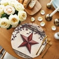 thumbnail image 2 of Red Texas Star Rustic Round 15 Inch Placemats Set of 8, Country Star Berries Wooden HeatResistant Non Slip Place Mats for Dining Table, Wipeable Braided Kitchen Table Mats for Housewarming, 2 of 8