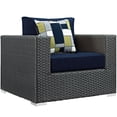 thumbnail image 5 of Modway EEI-2380-CHC-NAV-SET 25 H x 177W x 157 L in. Sojourn 1 Outdoor Patio Sunbrella Sectional Set, ChocoLattee & Navy - 12 Piece, 5 of 12