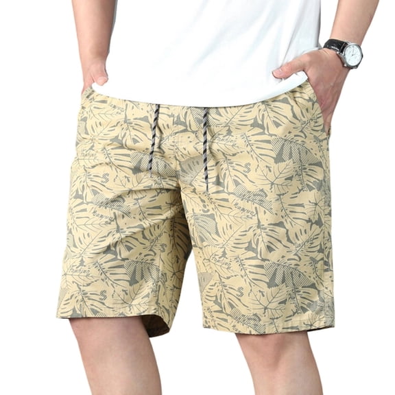 Cheytotty Outdoor Shorts for Men Summer Loose Fit Breathable Soft Casual Gym Shorts(Yellow/XL)