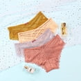 thumbnail image 3 of Ropa interior de mujer de encaje sexy de cintura media de alta gama con tiras cruzadas de lazo y ropa interior de mujer, 3 of 6