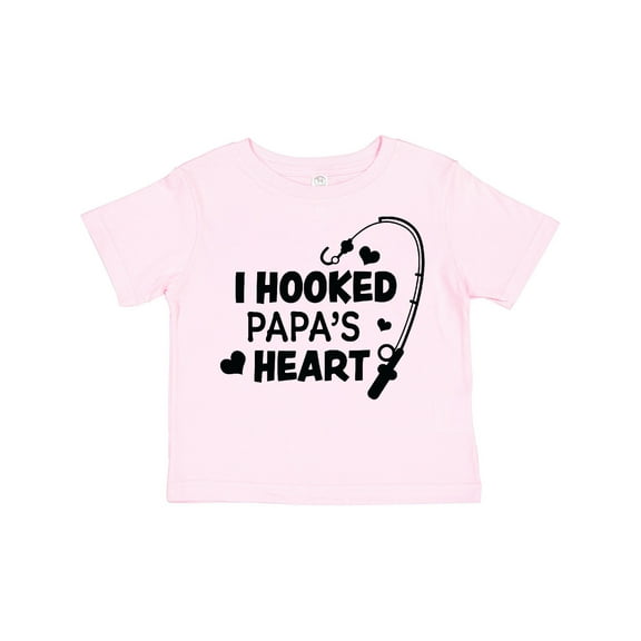 Inktastic I Hooked Papa's Heart with Fishing Rod Boys or Girls Toddler T-Shirt